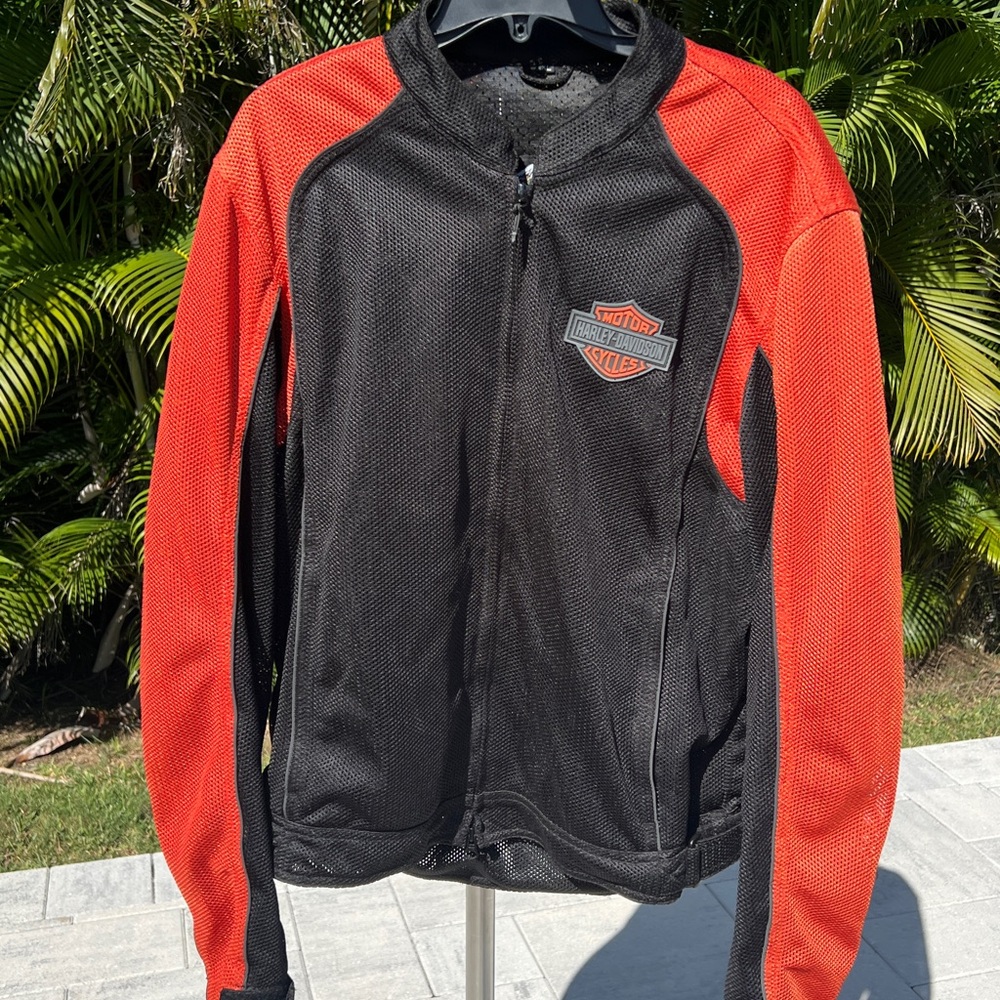 Authentic Harley-Davidson Men's mesh Black and Orange Jacket